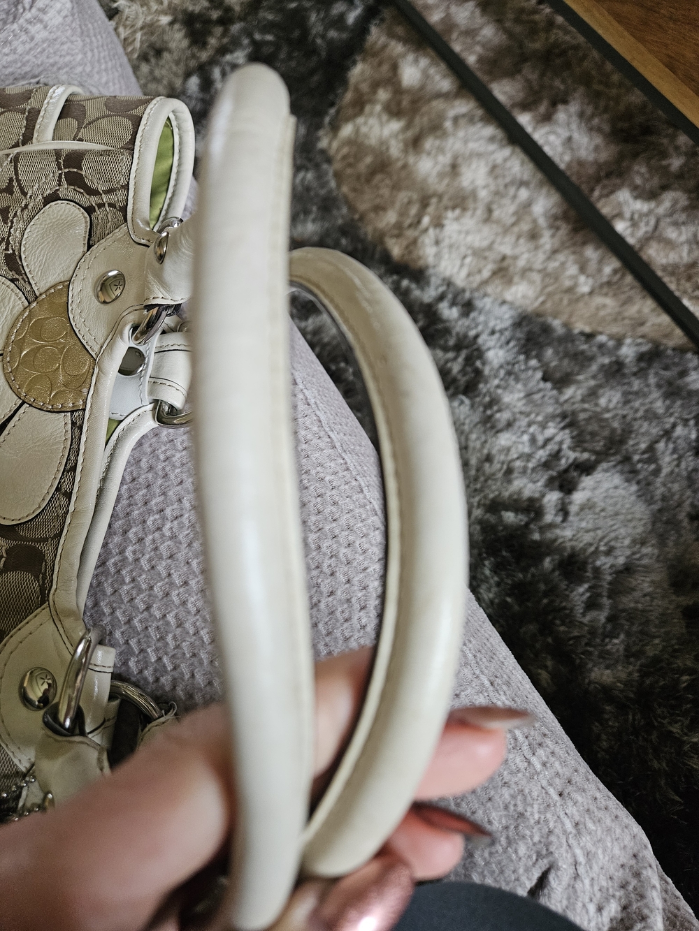 RARE Coach Bleecker POPPY Daisy Tote Purse  Khaki/White Daisy RARE Y2K - Picture 9 of 9